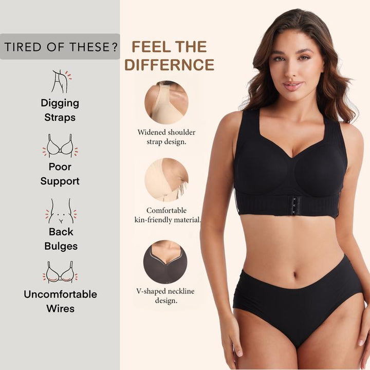 Arcelle – Front-Closure Cross-Back Wireless Posture Bra + 50% OFF