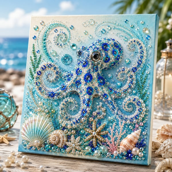 Nacre – Sparkling 3D Pearl Mosaic Ocean Art DIY Kit, 12×12 in + 50% OFF