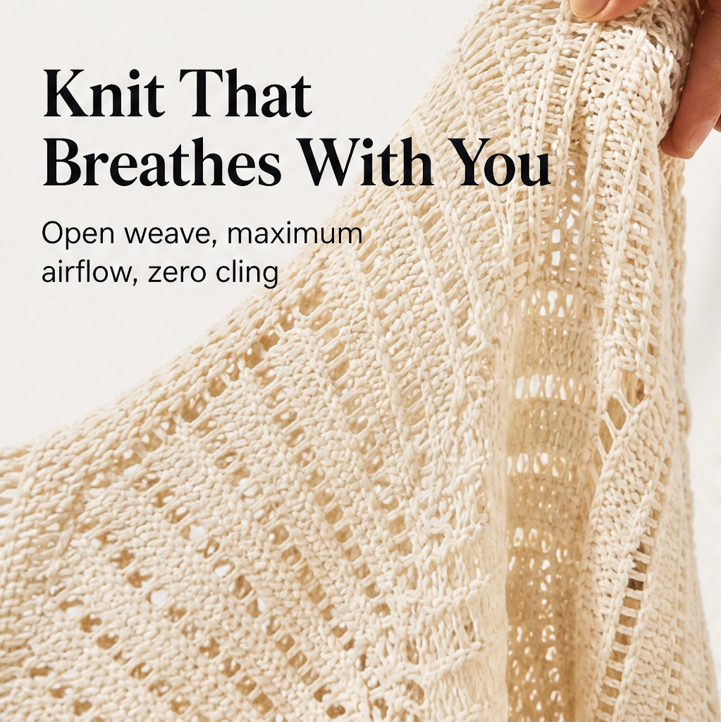 Solaire – Lightweight Crochet Kimono Cover-Up with Tassels + 50% OFF