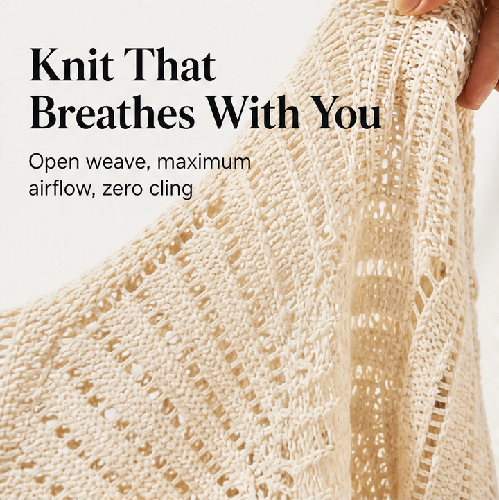 Solaire – Lightweight Crochet Kimono Cover-Up with Tassels + 50% OFF