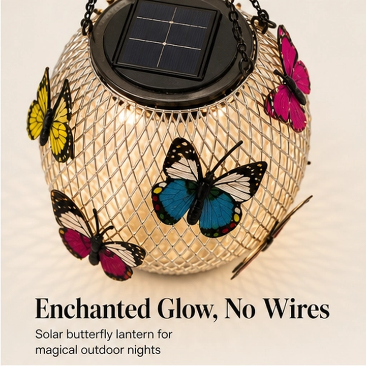 Flutterglow – Solar Butterfly Hanging Lantern for Garden &amp; Patio + 50% OFF