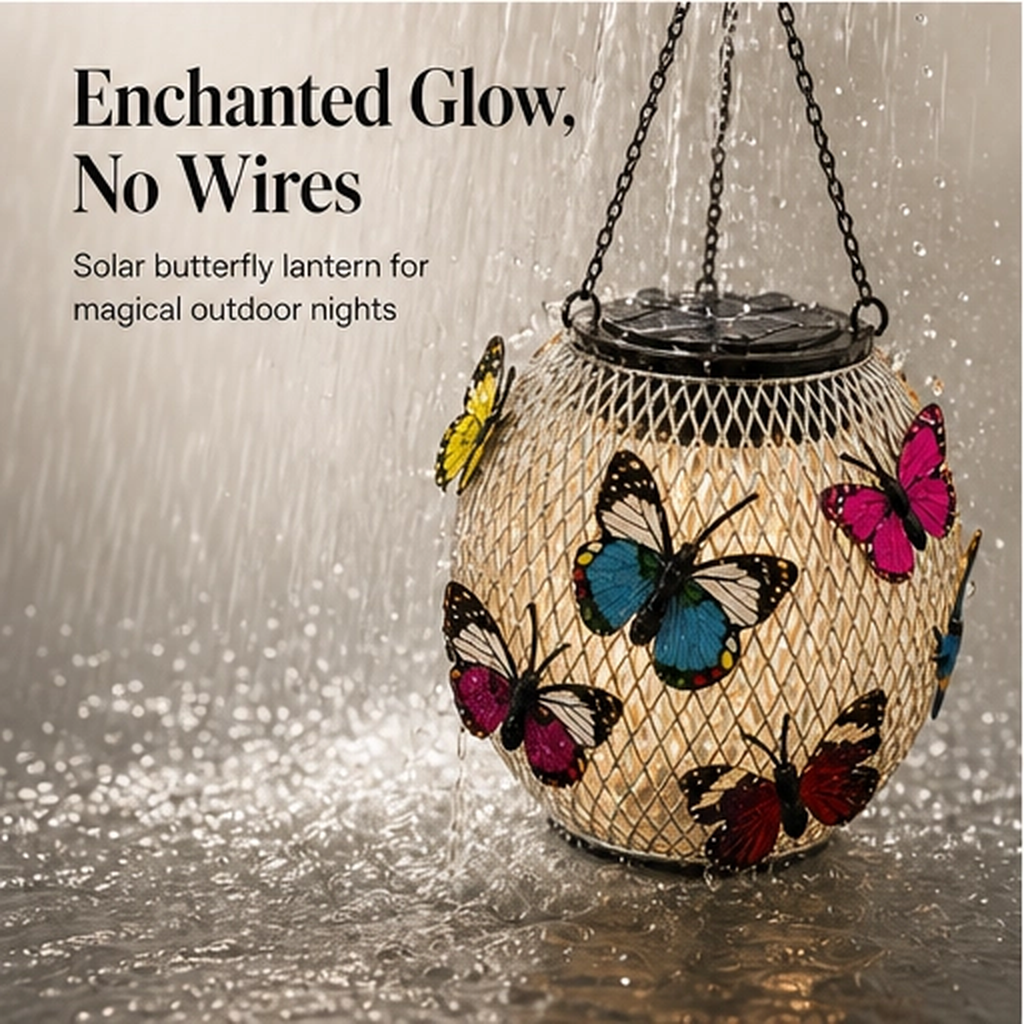 Flutterglow – Solar Butterfly Hanging Lantern for Garden &amp; Patio + 50% OFF