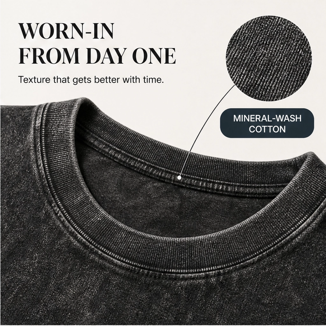 Millcroft – Heavyweight Acid Wash Oversized Cotton Tee + 50% OFF