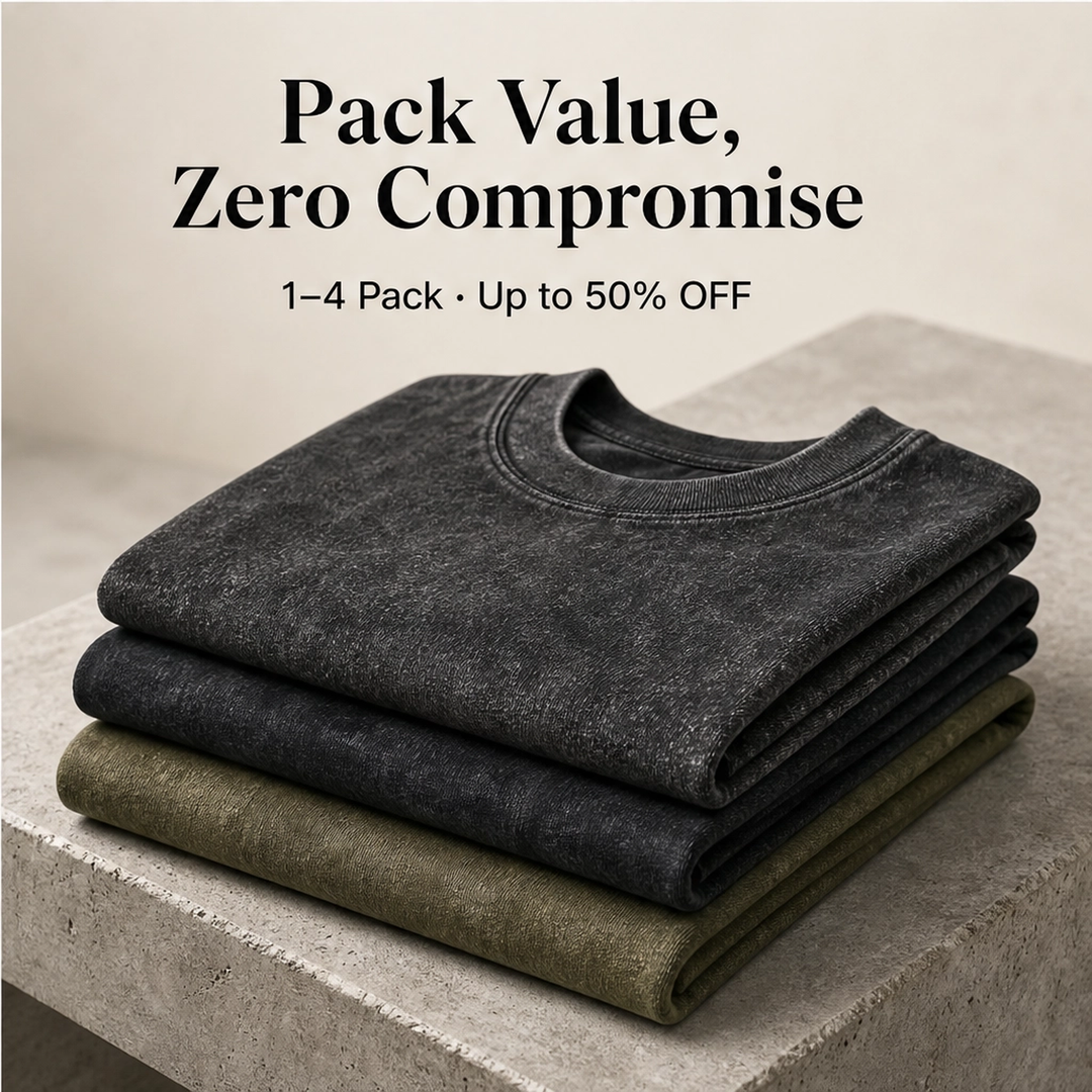 Millcroft – Heavyweight Acid Wash Oversized Cotton Tee + 50% OFF