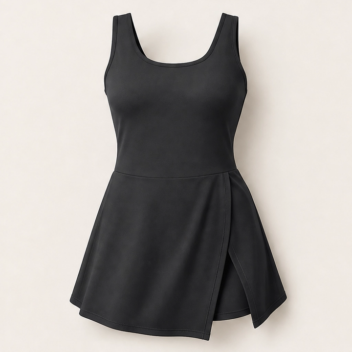 Solmara – Tummy Control Swim Dress with Built-In Shorts &amp; Pockets + 50% OFF