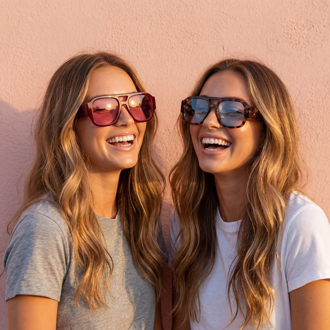 Ambré™ – Oversized Square Tortoiseshell Sunglasses with UV400 Protection + 1+1 FREE