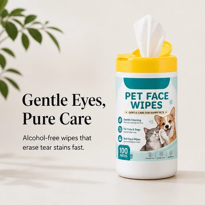 Whiskerly – Alcohol-Free Pet Face &amp; Tear Stain Wipes for Cats &amp; Dogs + 50% OFF