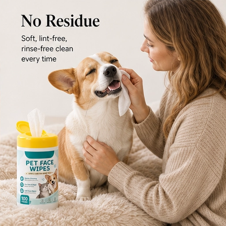 Whiskerly – Alcohol-Free Pet Face &amp; Tear Stain Wipes for Cats &amp; Dogs + 50% OFF