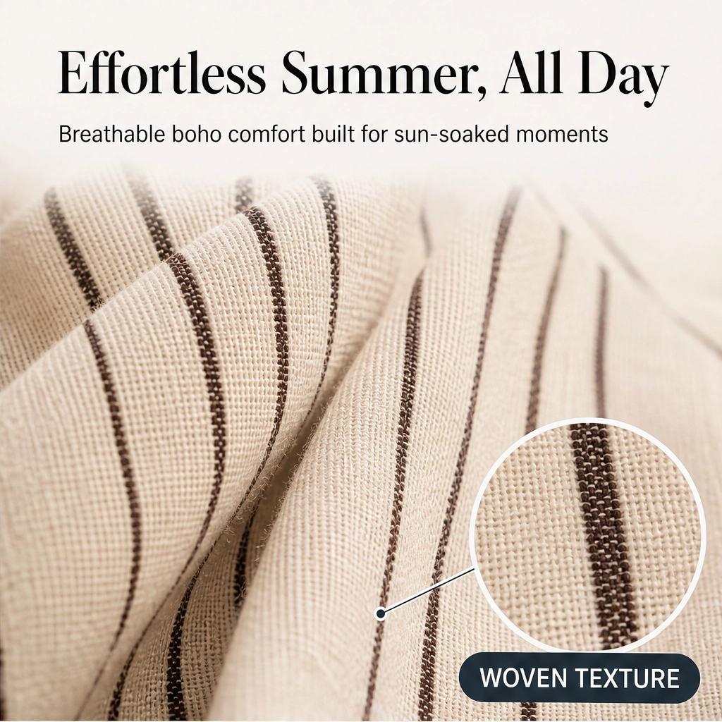 Marisol – Off-Shoulder Lantern-Sleeve Striped Maxi Dress with Pockets + 50% OFF