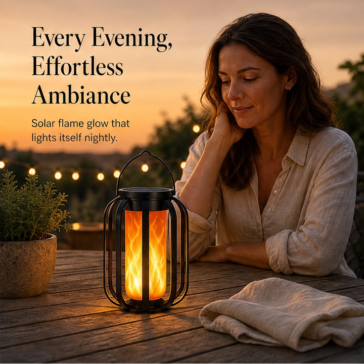 Emberwick – Solar Flickering Flame Lantern, Waterproof, No Wiring Needed + 50% OFF