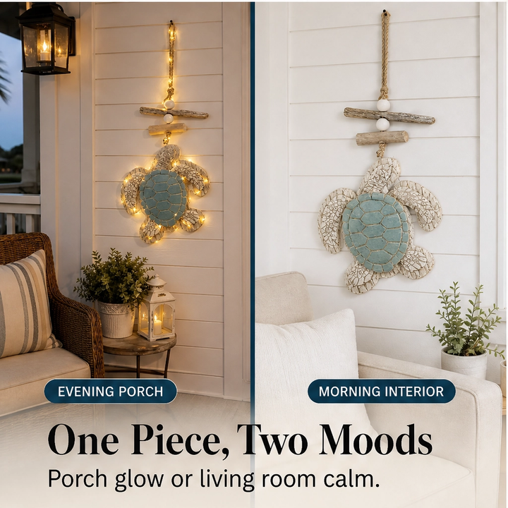 Tidewick – Lighted Sea Turtle Coastal Wall Decor with Remote &amp; Timer + 50% OFF