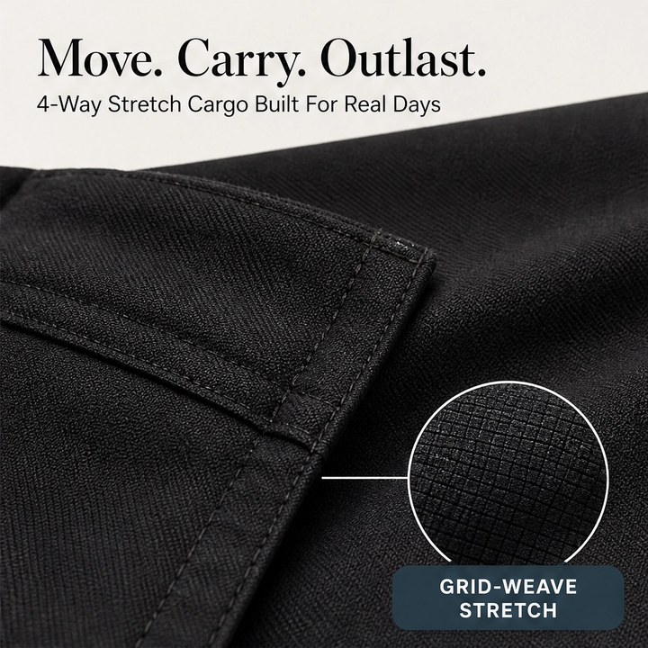 Ridgeline – High-Stretch 6-Pocket Cargo Joggers + 50% OFF