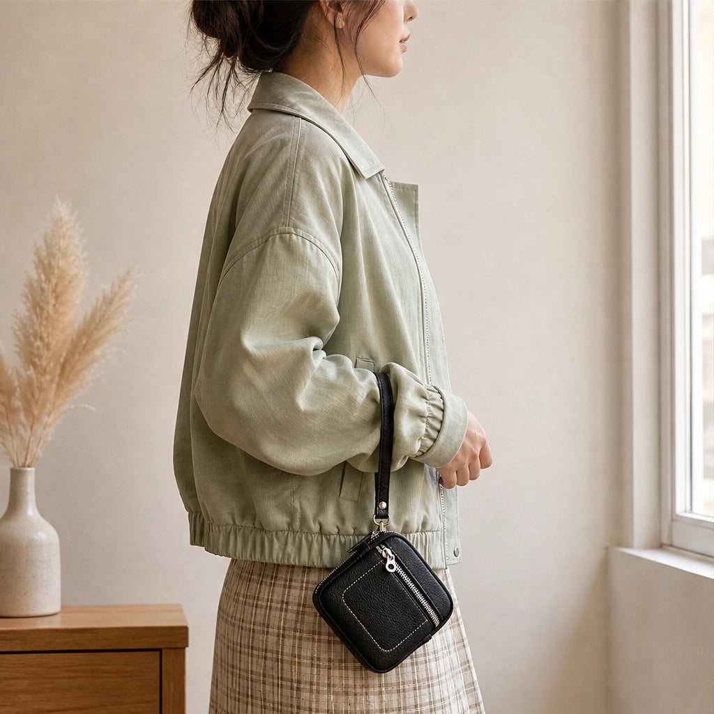 Pebblewick – Genuine Leather Mini Wallet with Double Zip &amp; Keyring + 50% OFF