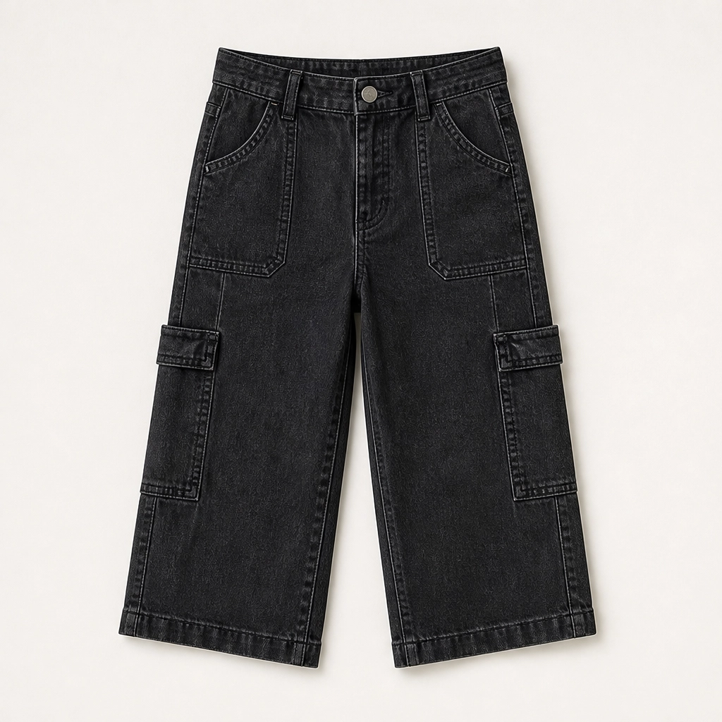 Marlowe – Barrel-Fit Cropped Denim Pants with Utility Pockets, Mid-Waist + 50% OFF