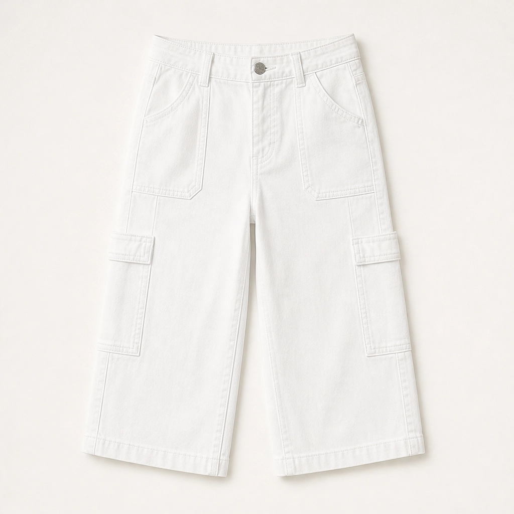 Marlowe – Barrel-Fit Cropped Denim Pants with Utility Pockets, Mid-Waist + 50% OFF