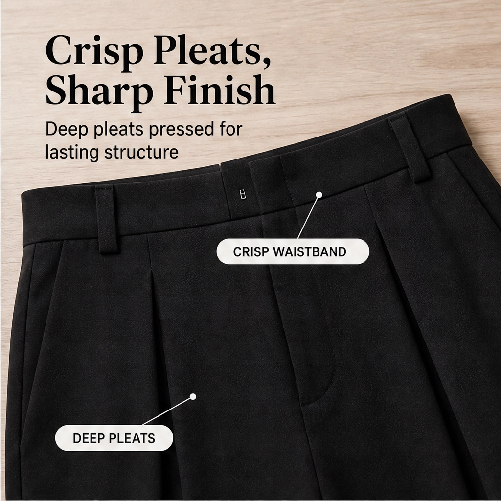 Soline – High-Waist Pleated Tailored Bermuda Shorts + 50% OFF