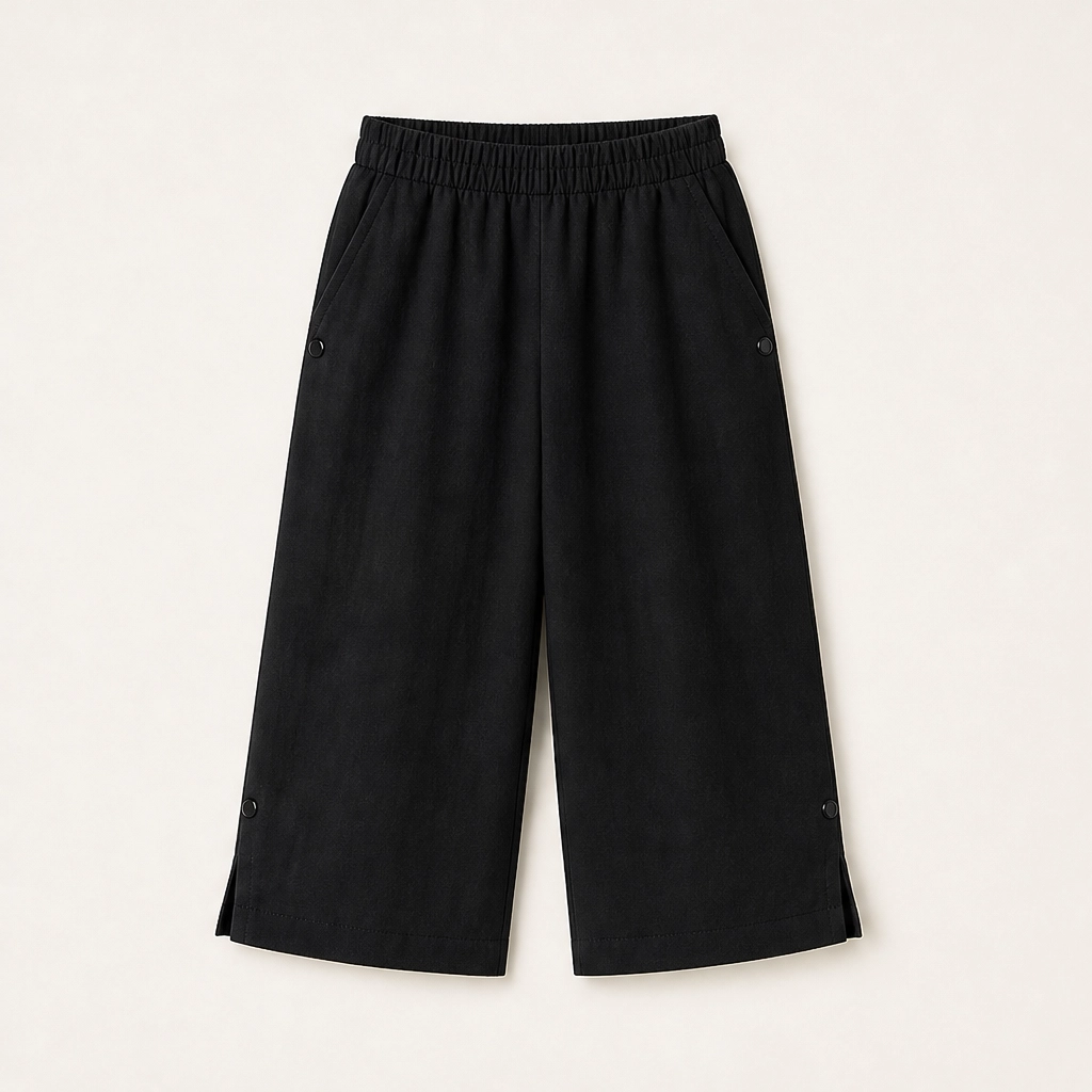 Solmara – Breathable Elastic-Waist Capri Pants with Side Slit + 50% OFF