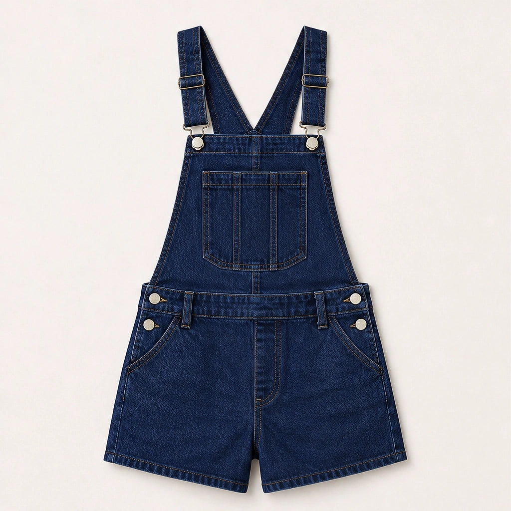 Indigobloom – Soft Stretch Denim Short Overalls with Adjustable Straps + 50% OFF