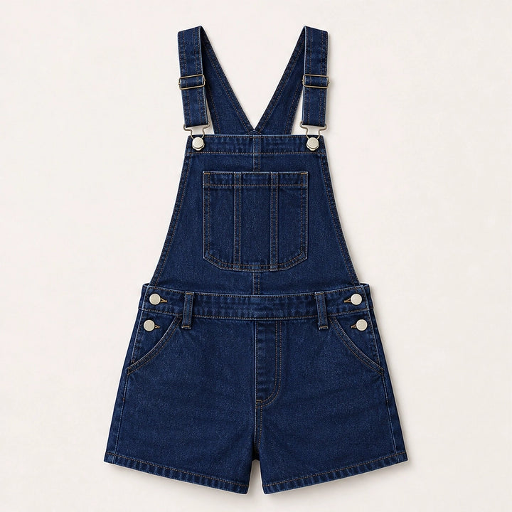 Indigobloom – Soft Stretch Denim Short Overalls with Adjustable Straps + 50% OFF