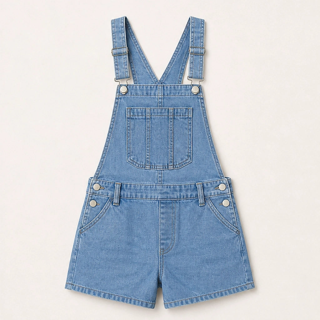 Indigobloom – Soft Stretch Denim Short Overalls with Adjustable Straps + 50% OFF