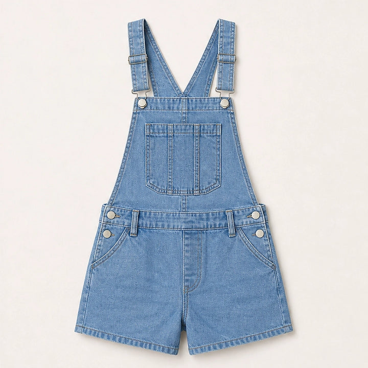 Indigobloom – Soft Stretch Denim Short Overalls with Adjustable Straps + 50% OFF