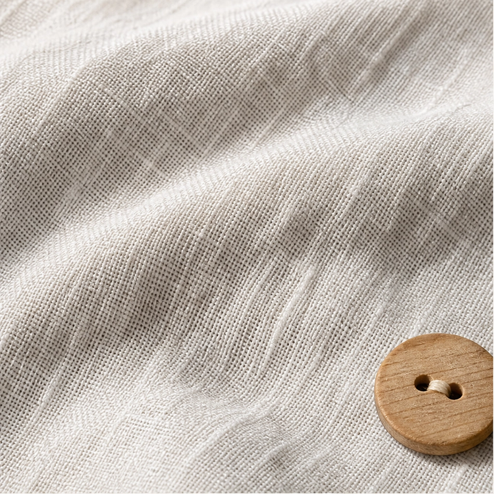 Linnea – Breathable V-Neck Button Top with Wooden Buttons + 50% OFF