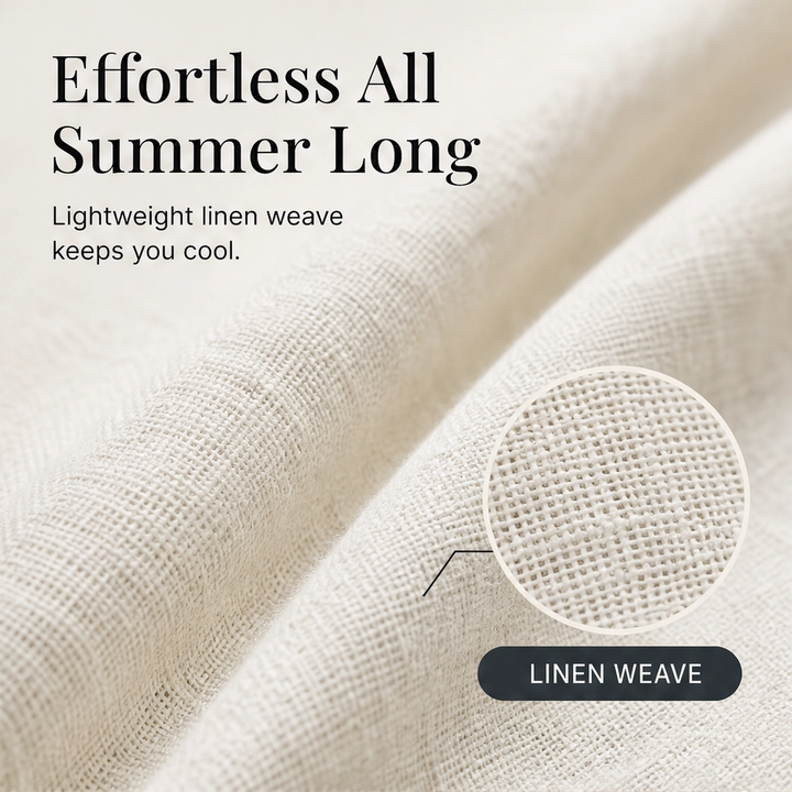 Olivelle – Floral Trim Sleeveless A-Line Linen-Blend Mini Dress + 50% OFF