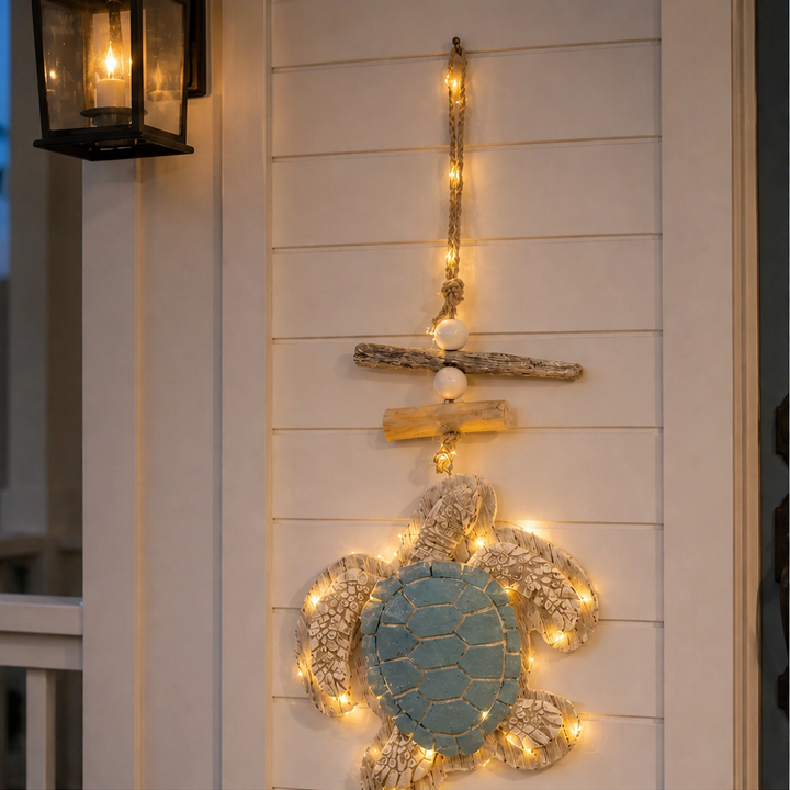 Tidewick – Lighted Sea Turtle Coastal Wall Decor with Remote &amp; Timer + 50% OFF