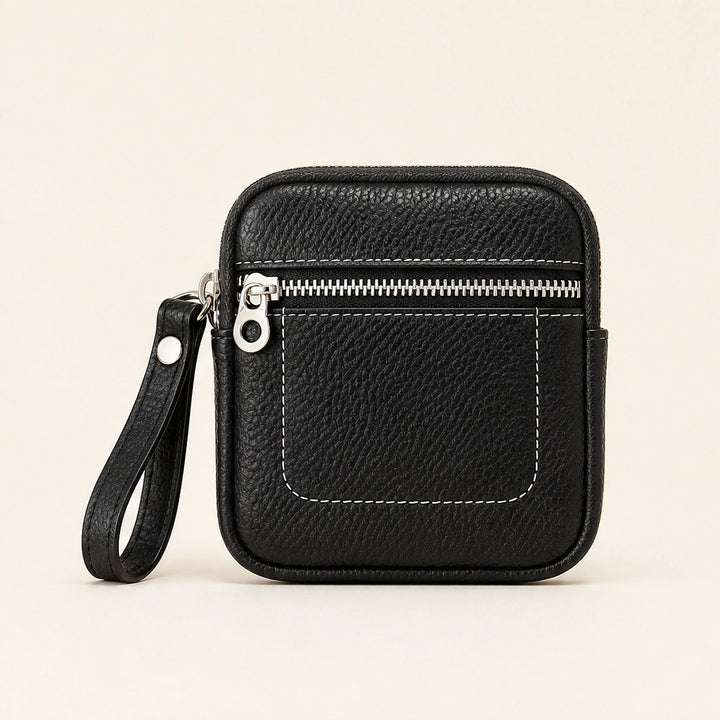 Pebblewick – Genuine Leather Mini Wallet with Double Zip &amp; Keyring + 50% OFF