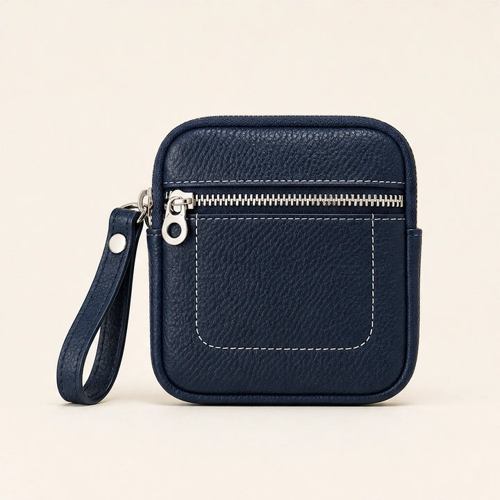 Pebblewick – Genuine Leather Mini Wallet with Double Zip &amp; Keyring + 50% OFF