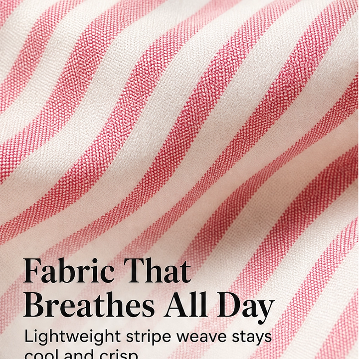 Marisole – V-Neck Ruffle Striped Midi Dress with Pockets + 50% OFF
