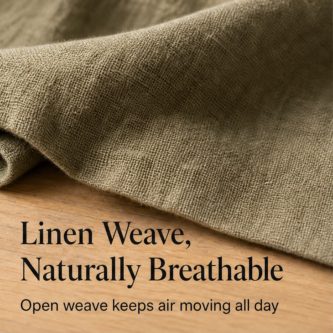 Willowen – Relaxed-Fit V-Neck Tunic Dress with Pockets, Breathable Linen-Blend + 50% OFF
