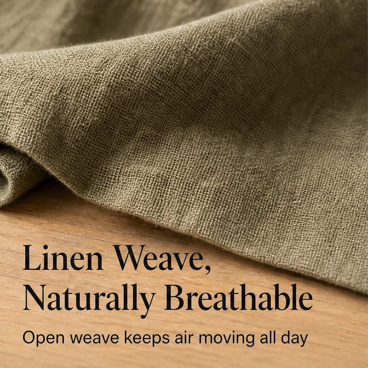 Willowen – Relaxed-Fit V-Neck Tunic Dress with Pockets, Breathable Linen-Blend + 50% OFF