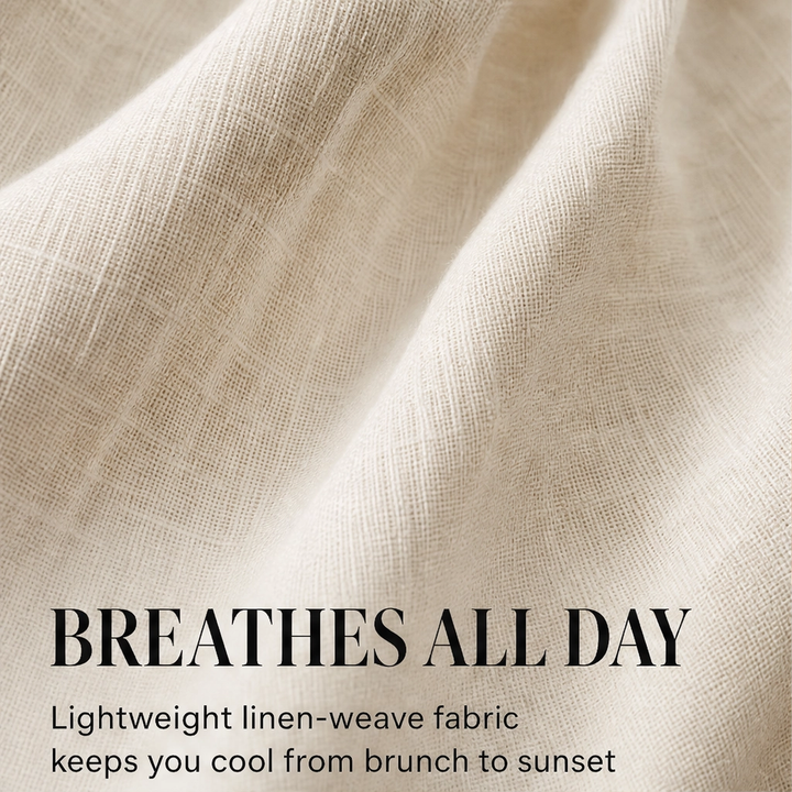 Olivelle – Floral Trim Sleeveless A-Line Linen-Blend Mini Dress + 50% OFF
