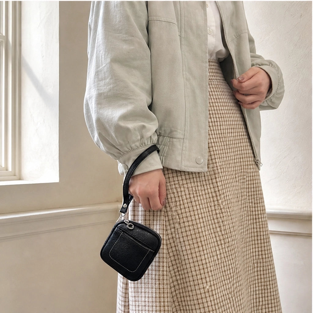 Pebblewick – Genuine Leather Mini Wallet with Double Zip &amp; Keyring + 50% OFF