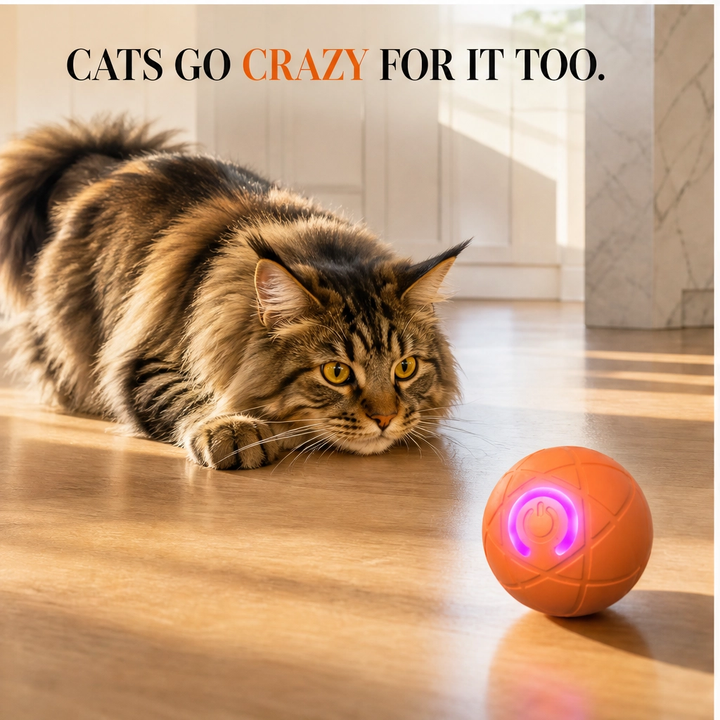 Frisk – Self-Moving Chase Ball for Small Dogs &amp; Puppies, USB-C Rechargeable LED Pet Toy + 50% OFF