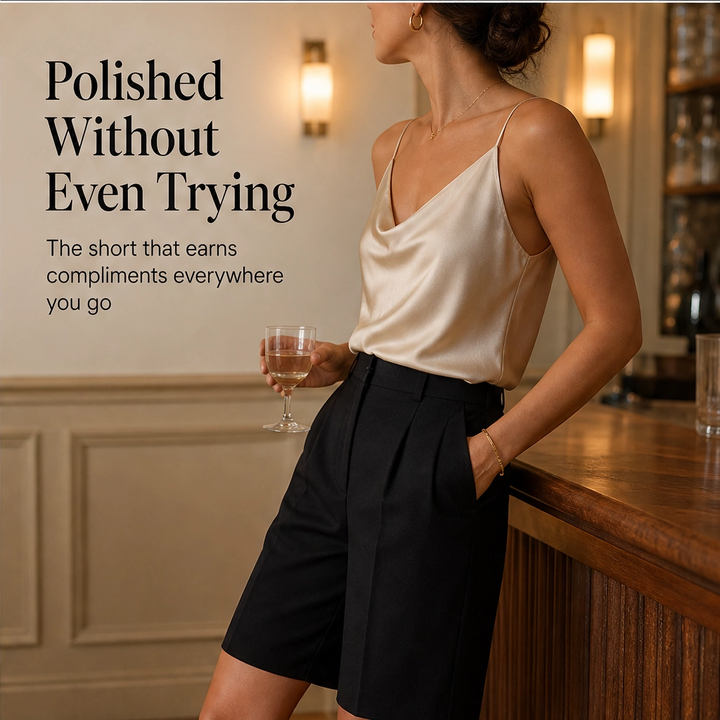 Soline – High-Waist Pleated Tailored Bermuda Shorts + 50% OFF