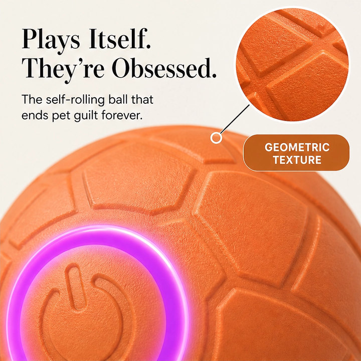 Frisk – Self-Moving Chase Ball for Small Dogs &amp; Puppies, USB-C Rechargeable LED Pet Toy + 50% OFF