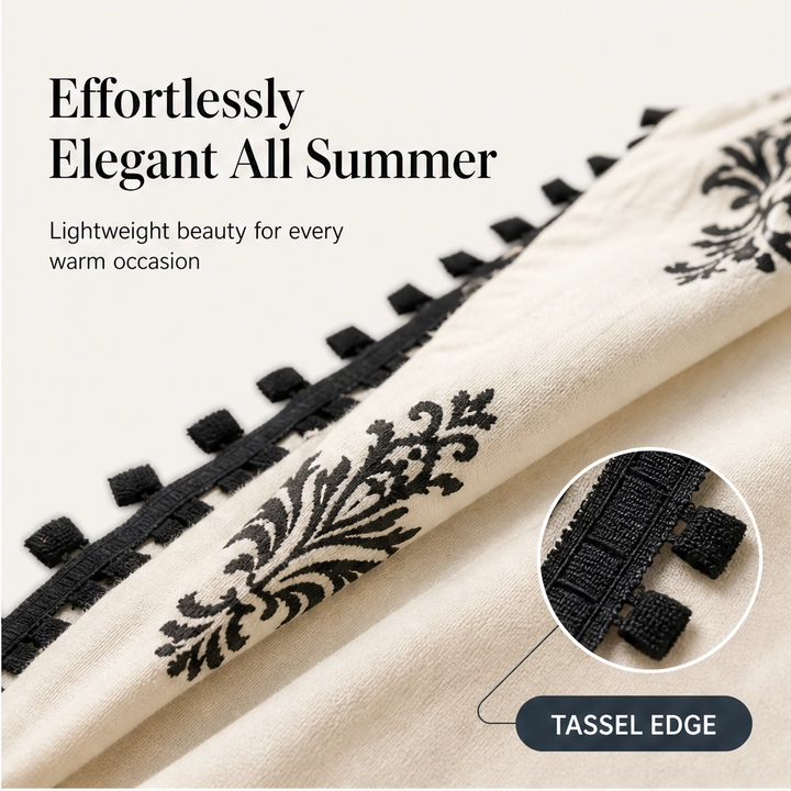 Solene – V-Neck Waist-Defining Print Maxi Dress with Pockets + 50% OFF