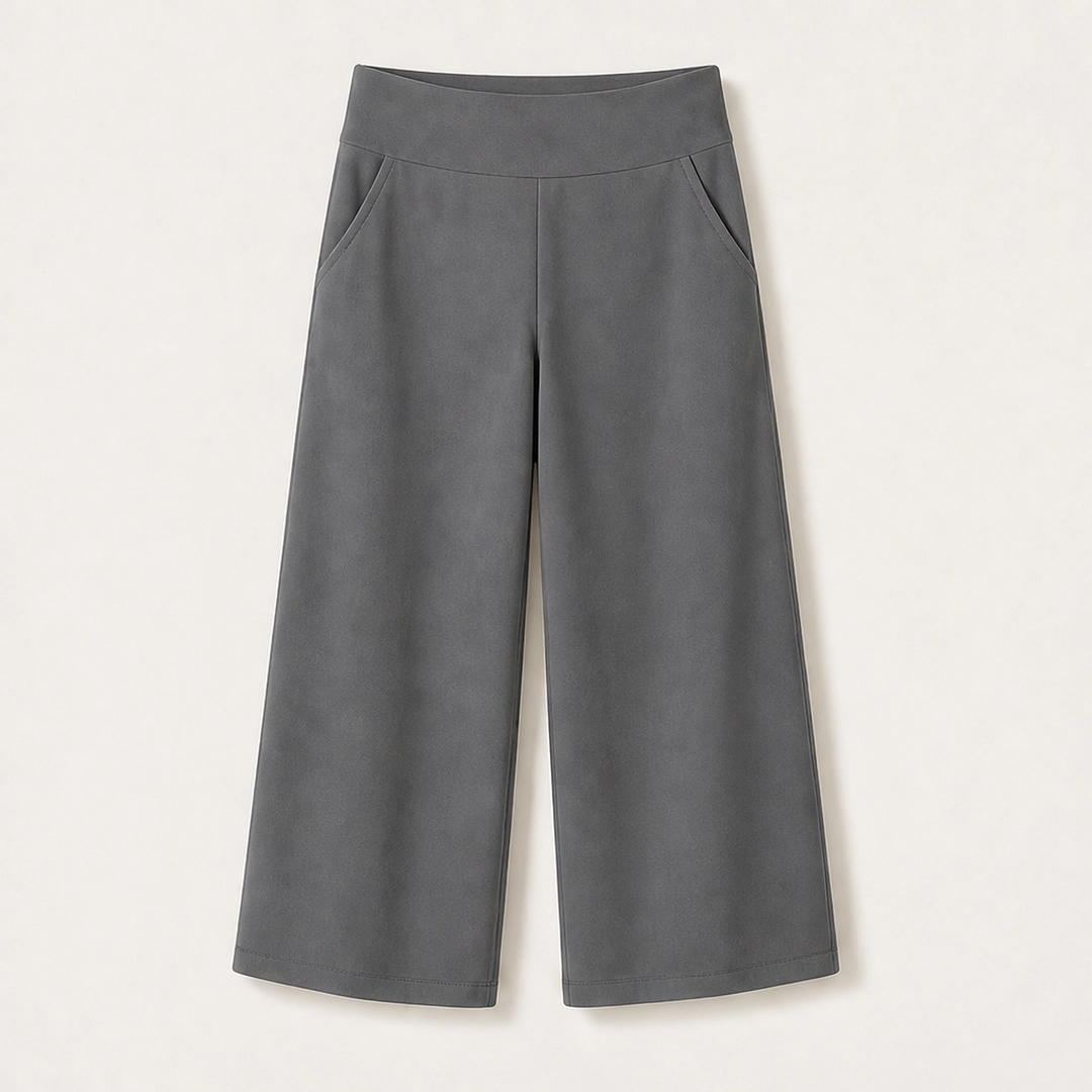 Sereva – High-Waisted Wide-Leg Stretch Capri Pants with Pockets + 50% OFF