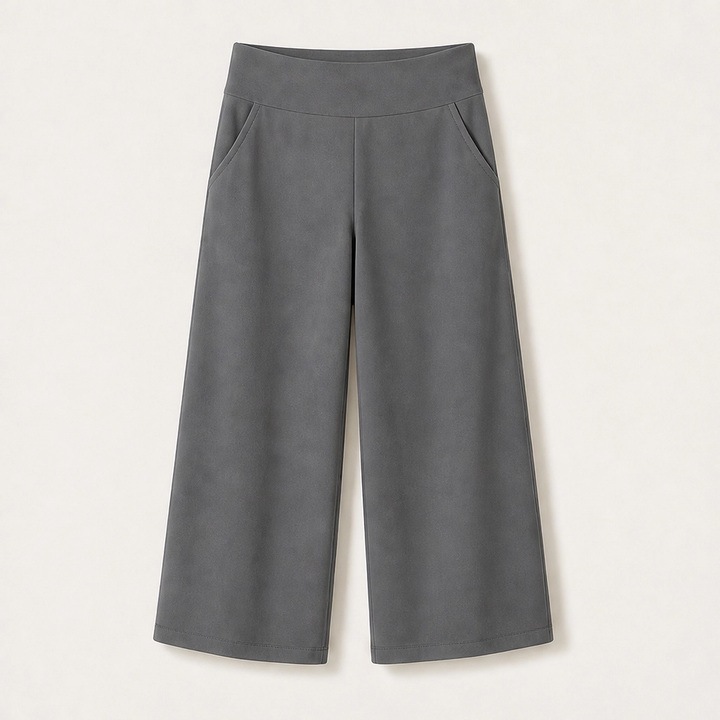 Sereva – High-Waisted Wide-Leg Stretch Capri Pants with Pockets + 50% OFF