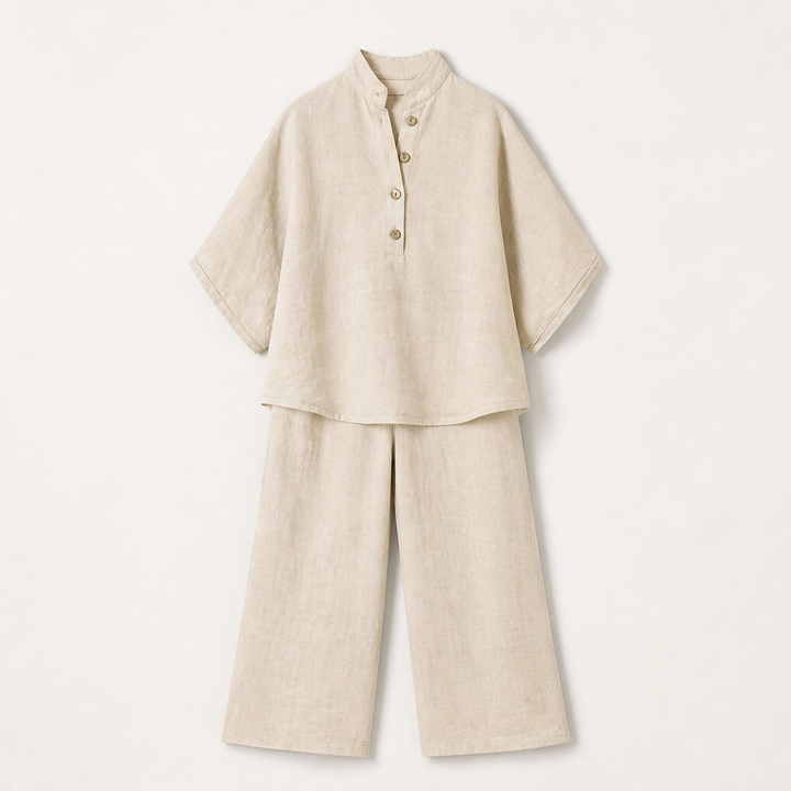 Solance – Batwing Sleeve Blouse &amp; Wide-Leg Pants Two-Piece Set + 50% OFF