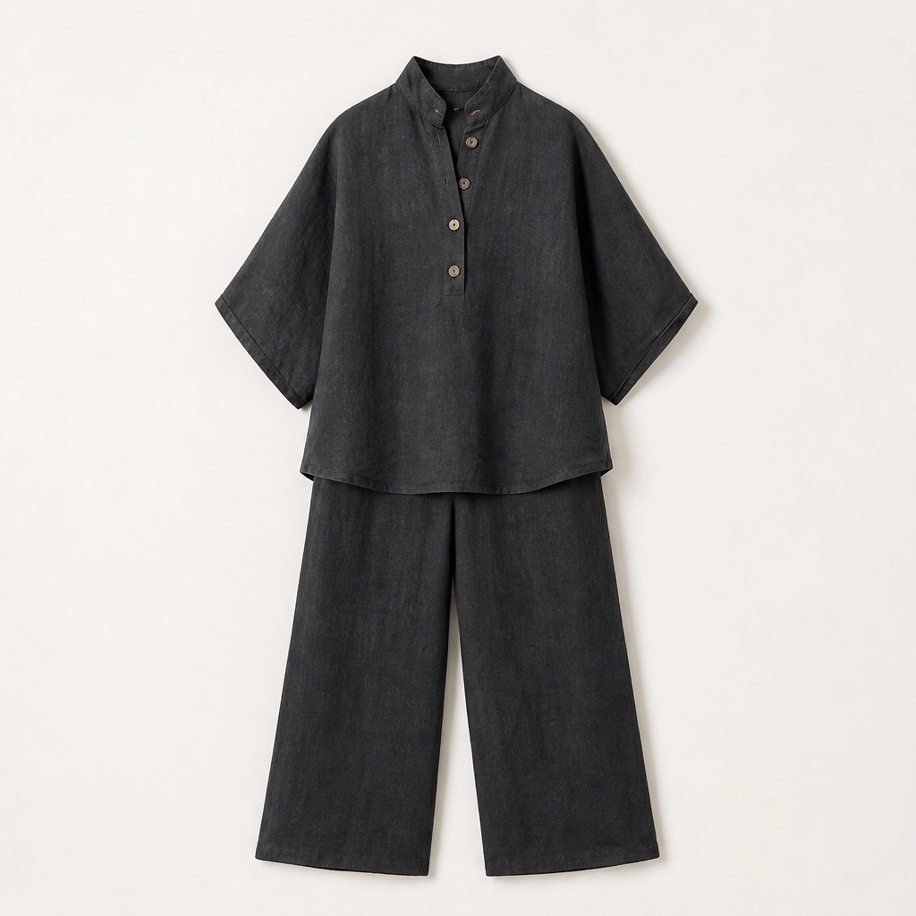 Solance – Batwing Sleeve Blouse &amp; Wide-Leg Pants Two-Piece Set + 50% OFF