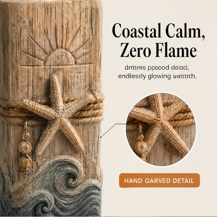 Shorewick – Flameless LED Coastal Candle Set of 3 with Remote &amp; Timer + 50% OFF