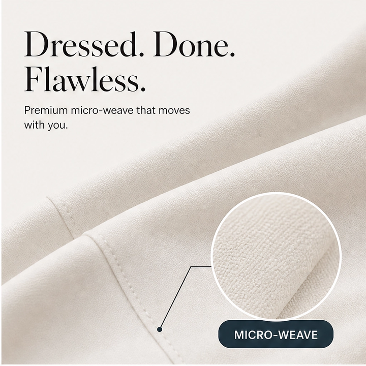 Drapelle – Breathable Tailored Two-Piece Set with Wide-Leg Pants + 50% OFF