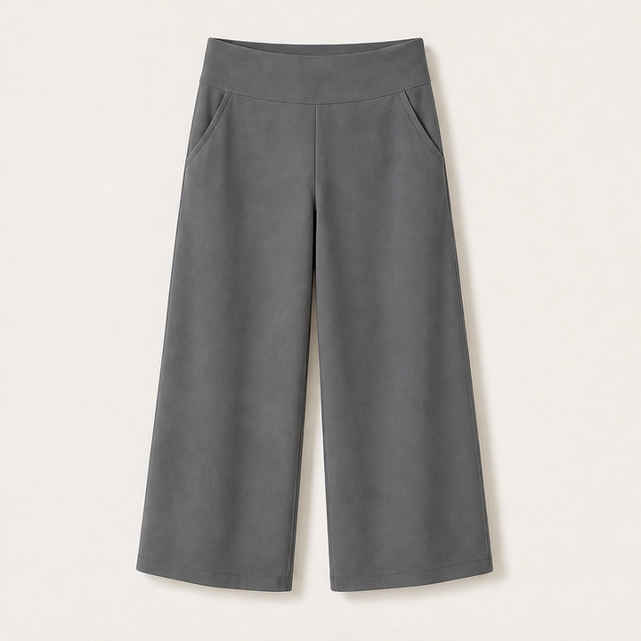 Sereva – High-Waisted Wide-Leg Stretch Capri Pants with Pockets + 50% OFF