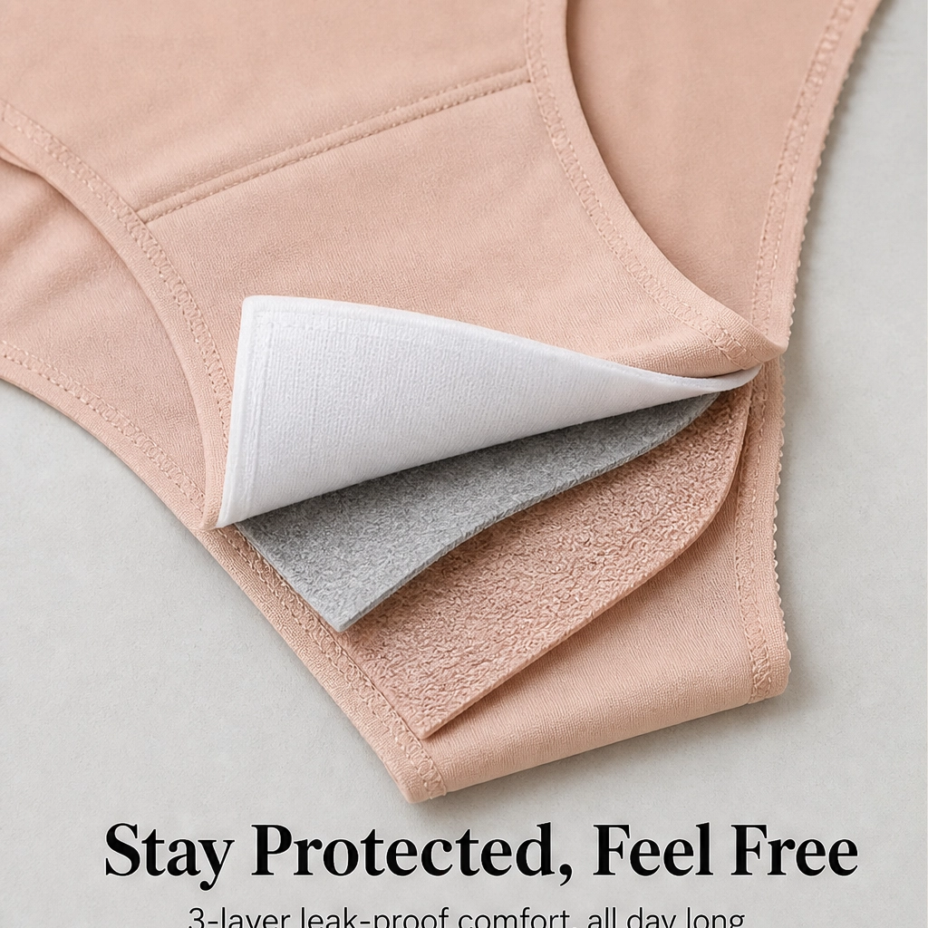 Poiselle – High-Waist Leak-Proof Panties with 3-Layer Absorbent Protection + 1+1 FREE