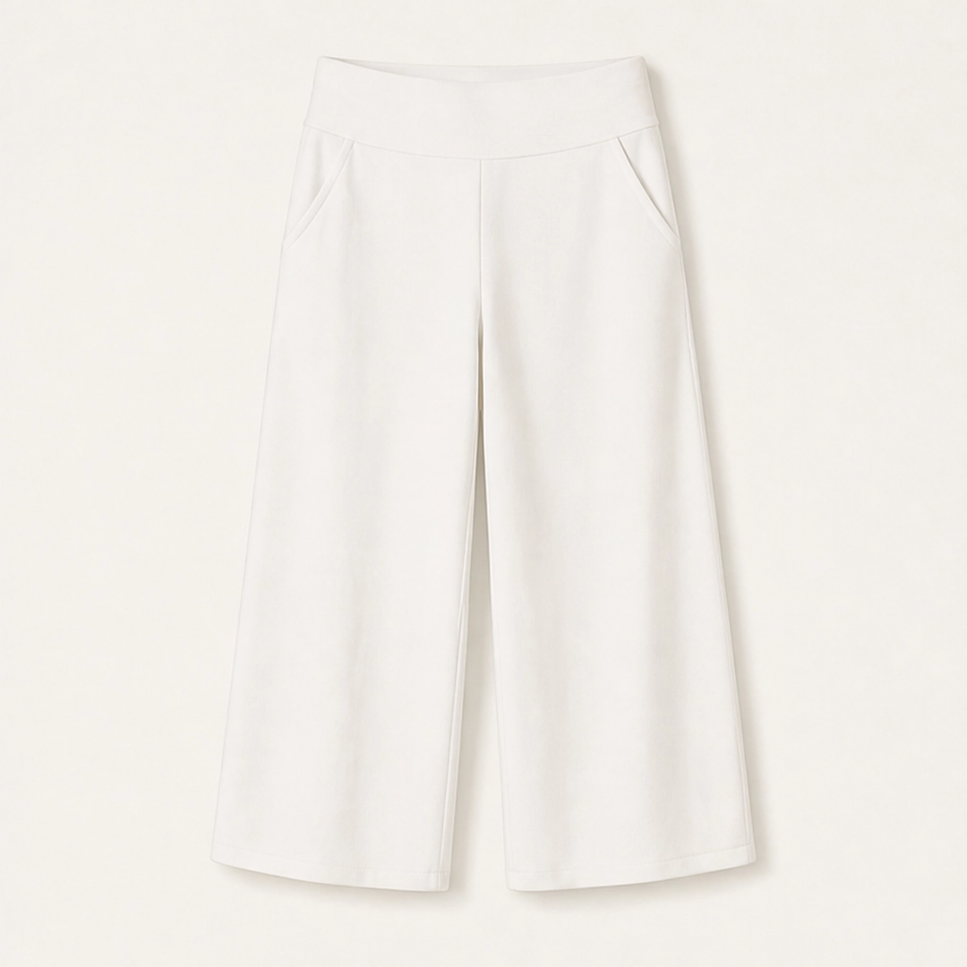 Sereva – High-Waisted Wide-Leg Stretch Capri Pants with Pockets + 50% OFF