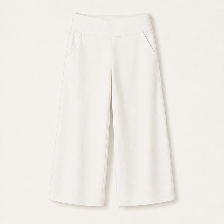 Sereva – High-Waisted Wide-Leg Stretch Capri Pants with Pockets + 50% OFF