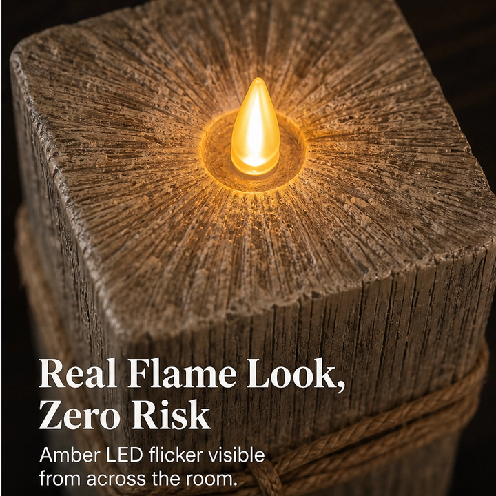 Shorewick – Flameless LED Coastal Candle Set of 3 with Remote &amp; Timer + 50% OFF